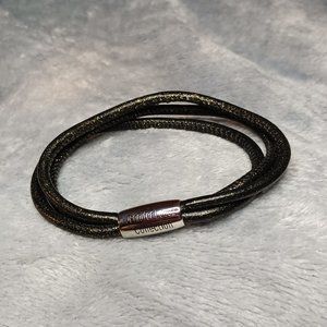 Endless 3 String Golden Splash Leather Bracelet By JLO 7 inch NEW A86